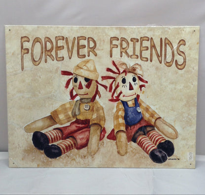 Raggedy Ann & Andy "Forever Friends" Vintage 1998 Metal Sign