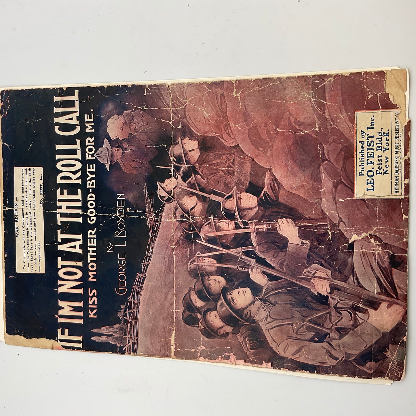 If I’m Not At The Roll Call Kiss Mother Good-bye For Me By George L.Boyden