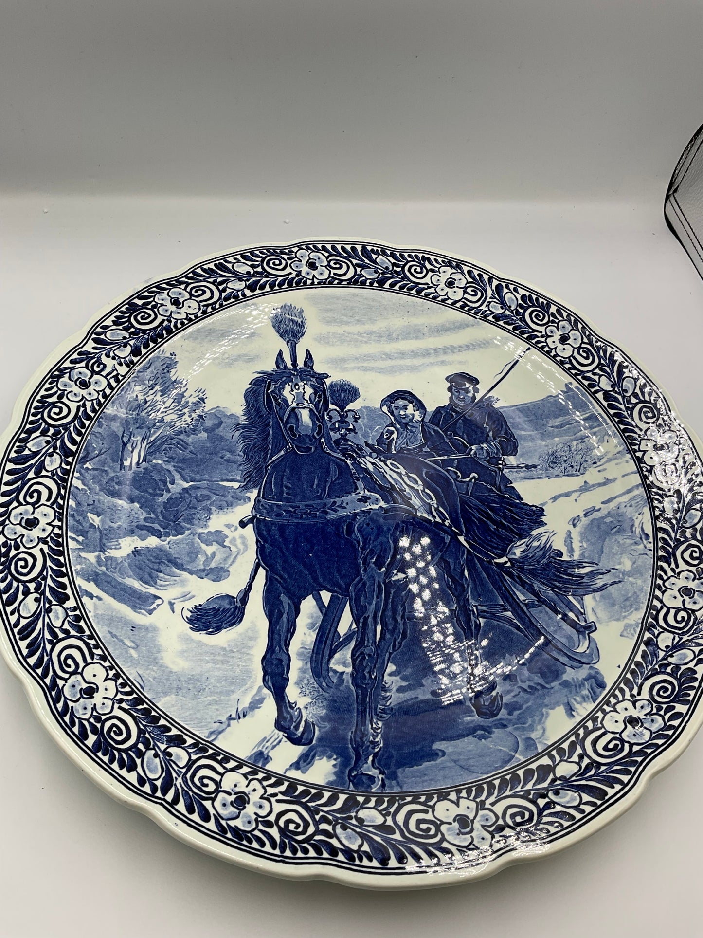 Vintage Large Delfts Platter Made For Royal Sphinx