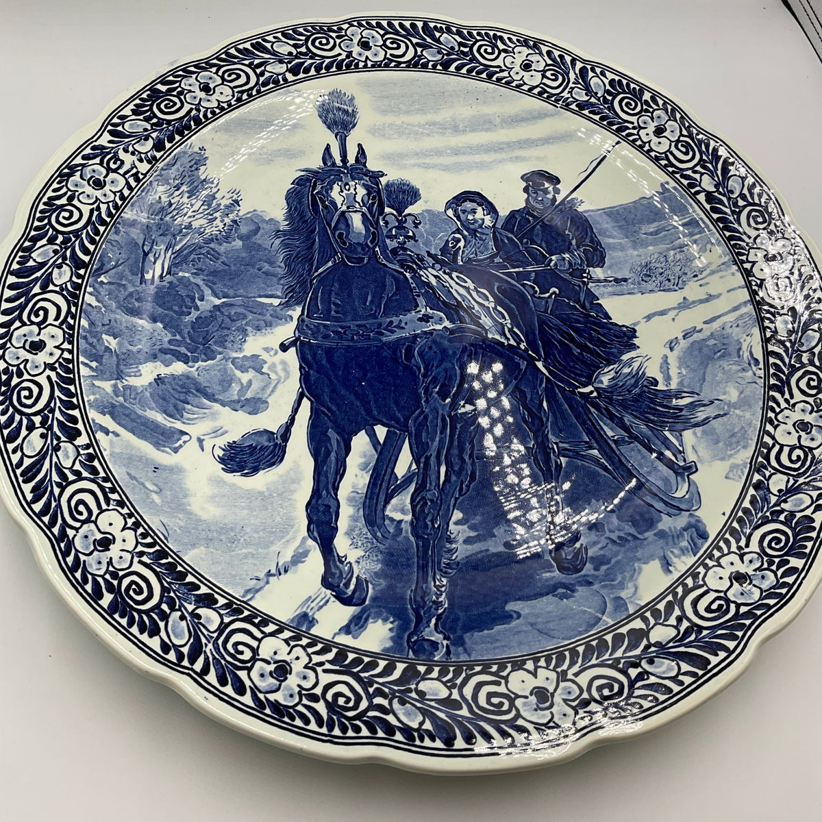 Vintage Large Delfts Platter Made For Royal Sphinx