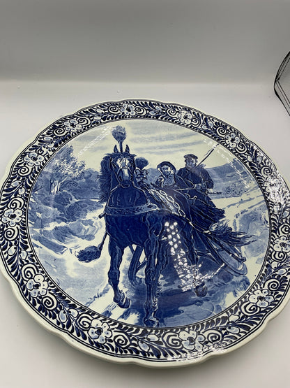 Vintage Large Delfts Platter Made For Royal Sphinx