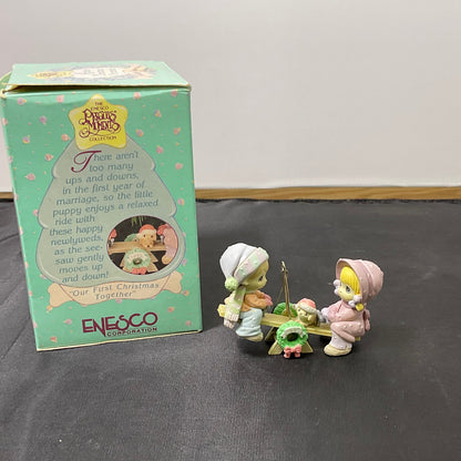 Precious Moments Vintage 1992 "Our First Christmas Together" Enesco Christmas Ornament