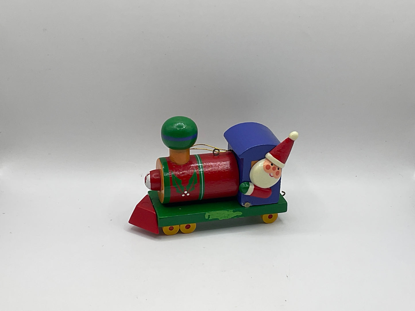Avon Gift Collection Vintage Wooden Santa Claus Train Engine Christmas Holiday Seasonal Ornament in Original Box
