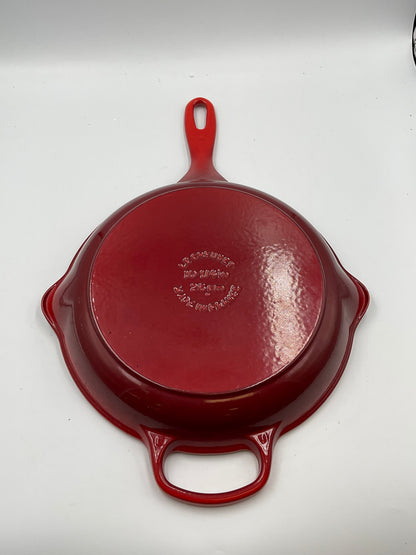 Le Creuset Cast Iron Skillet Cerise Red 10.25" Signature Enameled