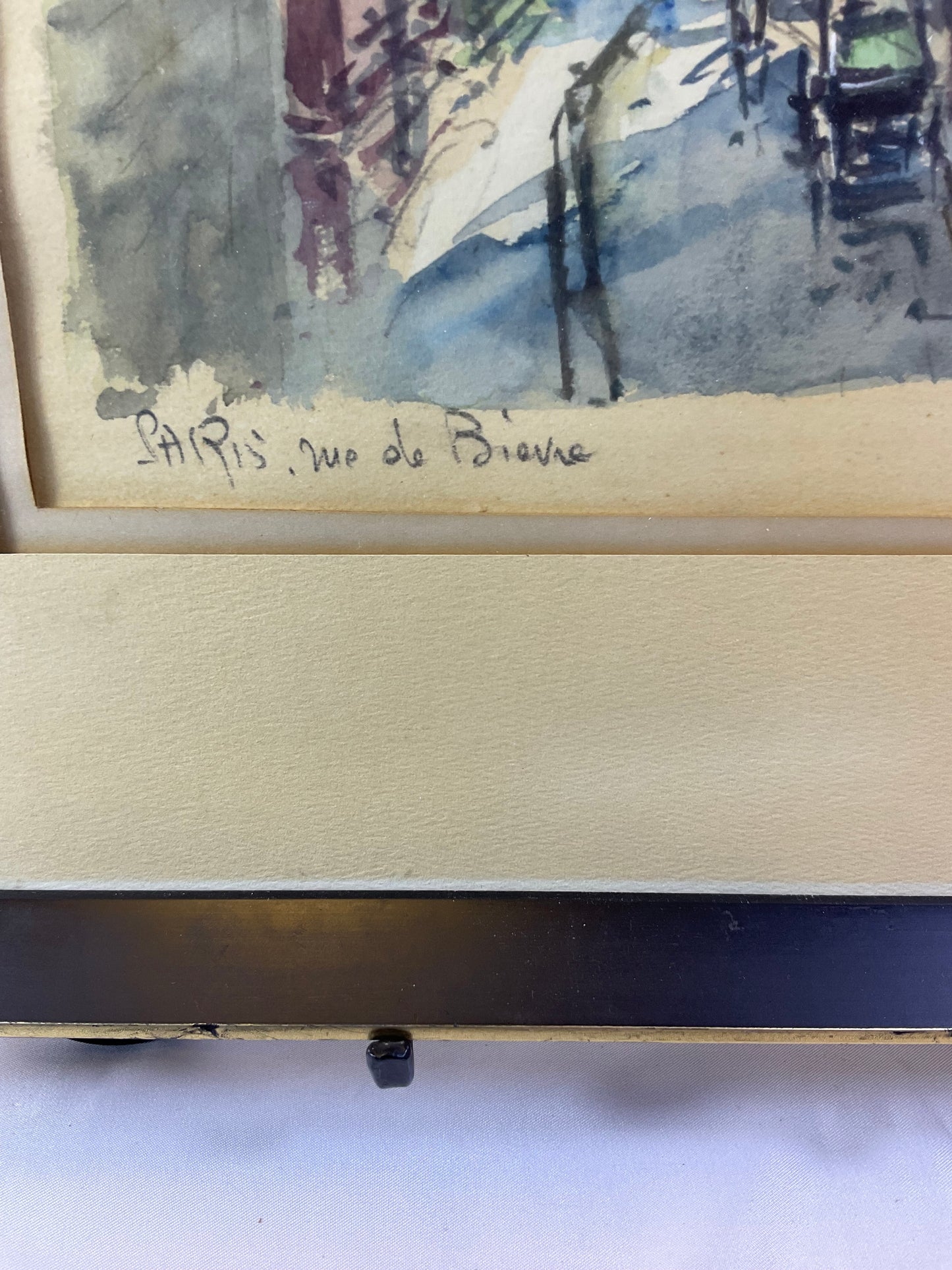 Franz Herbelot Water Color Paris Themed City Street Framed #2