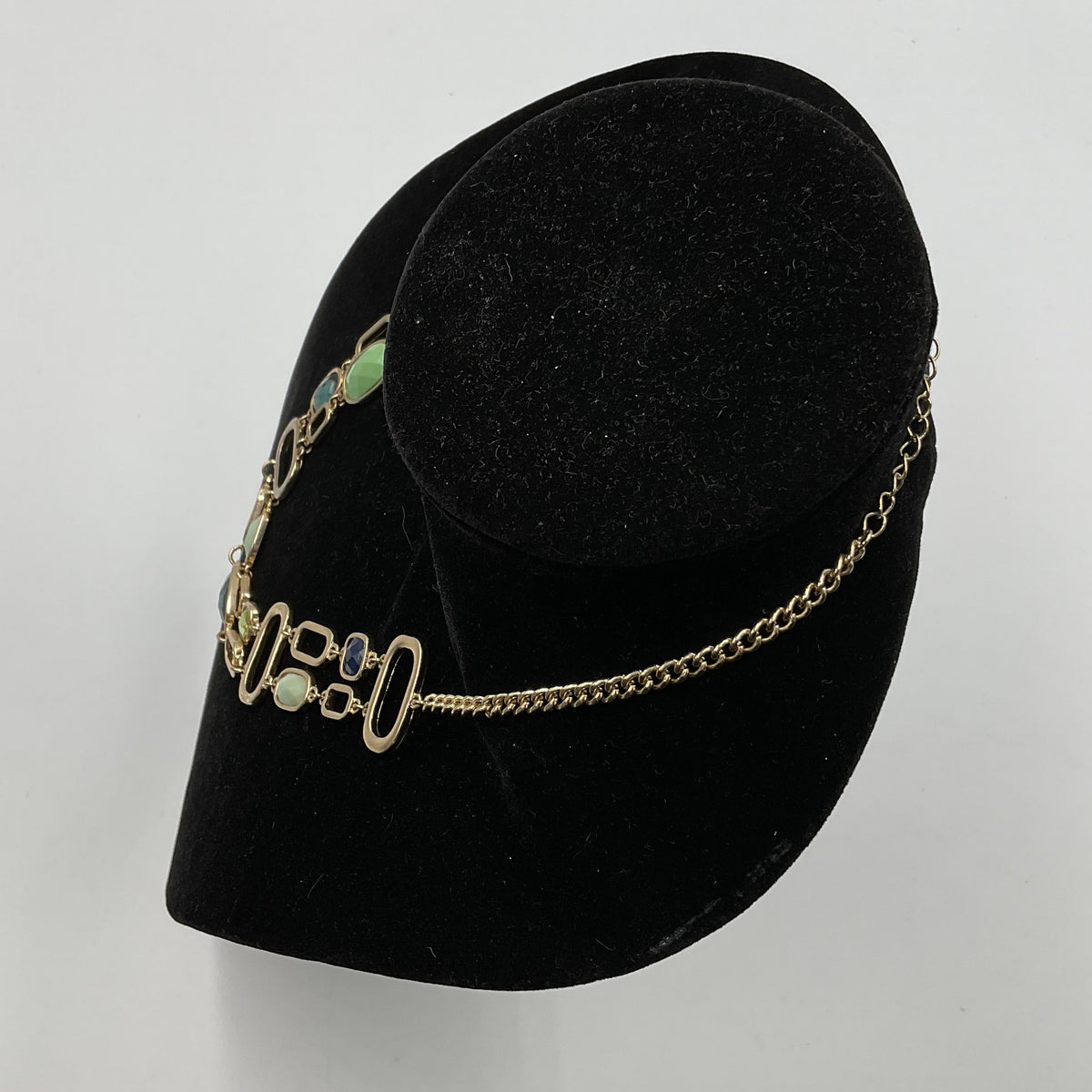 Oval & Square Design Charm Chain Necklace