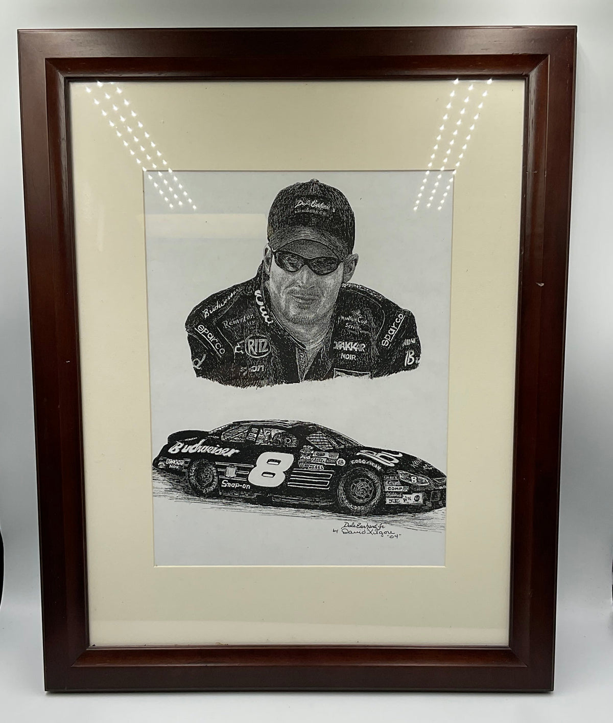 Dale Earnhardt Jr. #8 NASCAR Framed Racing Art Print by David Kilgore 2004