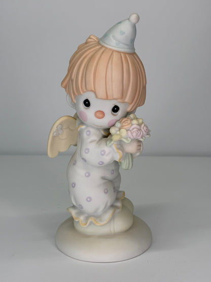 Precious Moments Vintage 1987 Happiness Divine Hand Painted Porcelain Collectible Figurine Original Box Mint