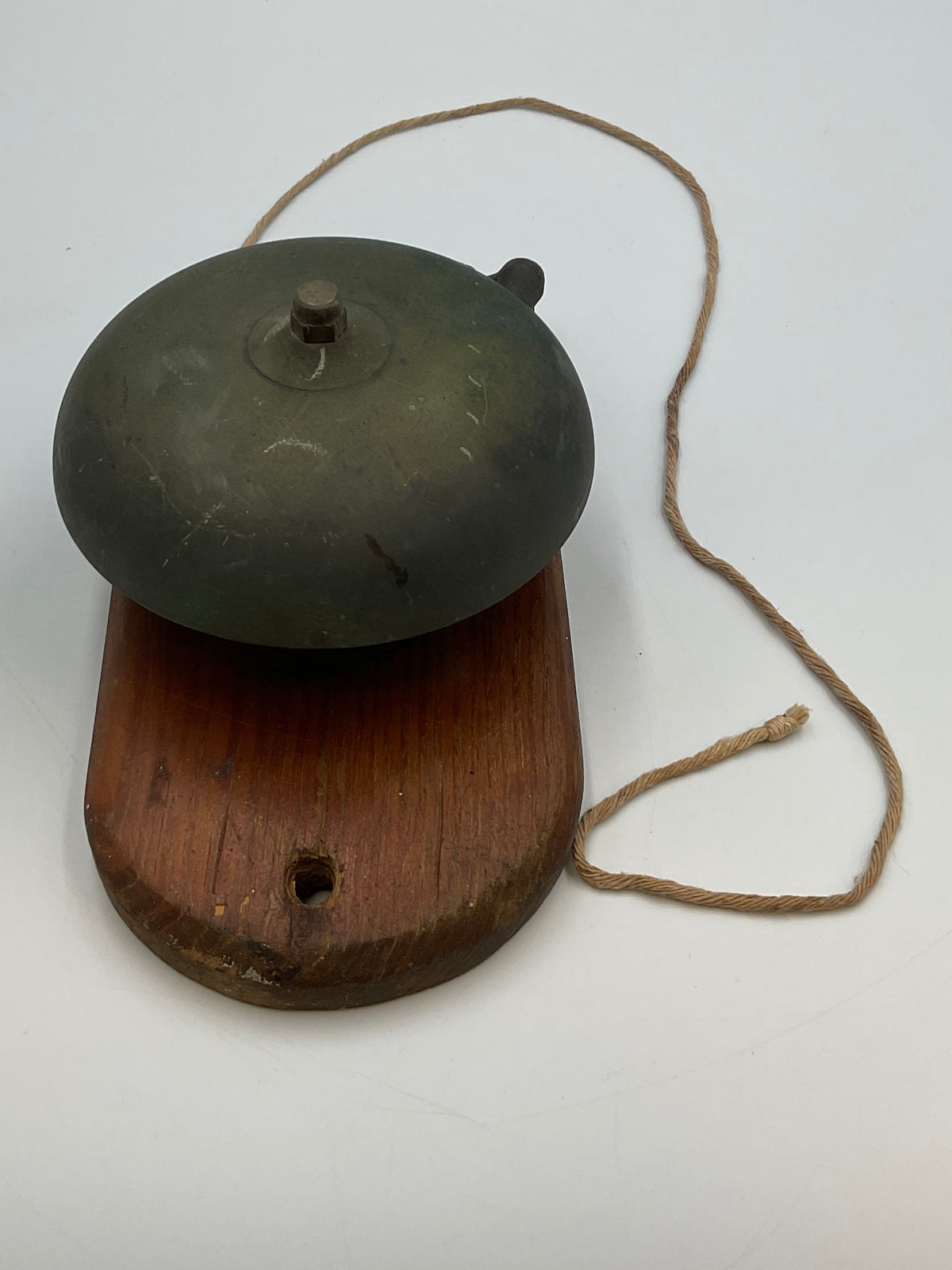 Antique Victorian-era mechanical pull-chain BOXING bell