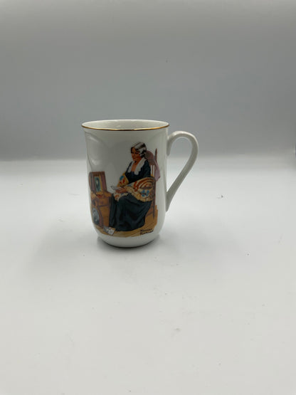 Norman Rockwell Museum Vintage 1982 8 Ceramic Mugs