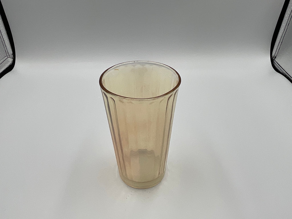 Jeannette Glass Vertical Optic Marigold Carnival Glass Tumbler