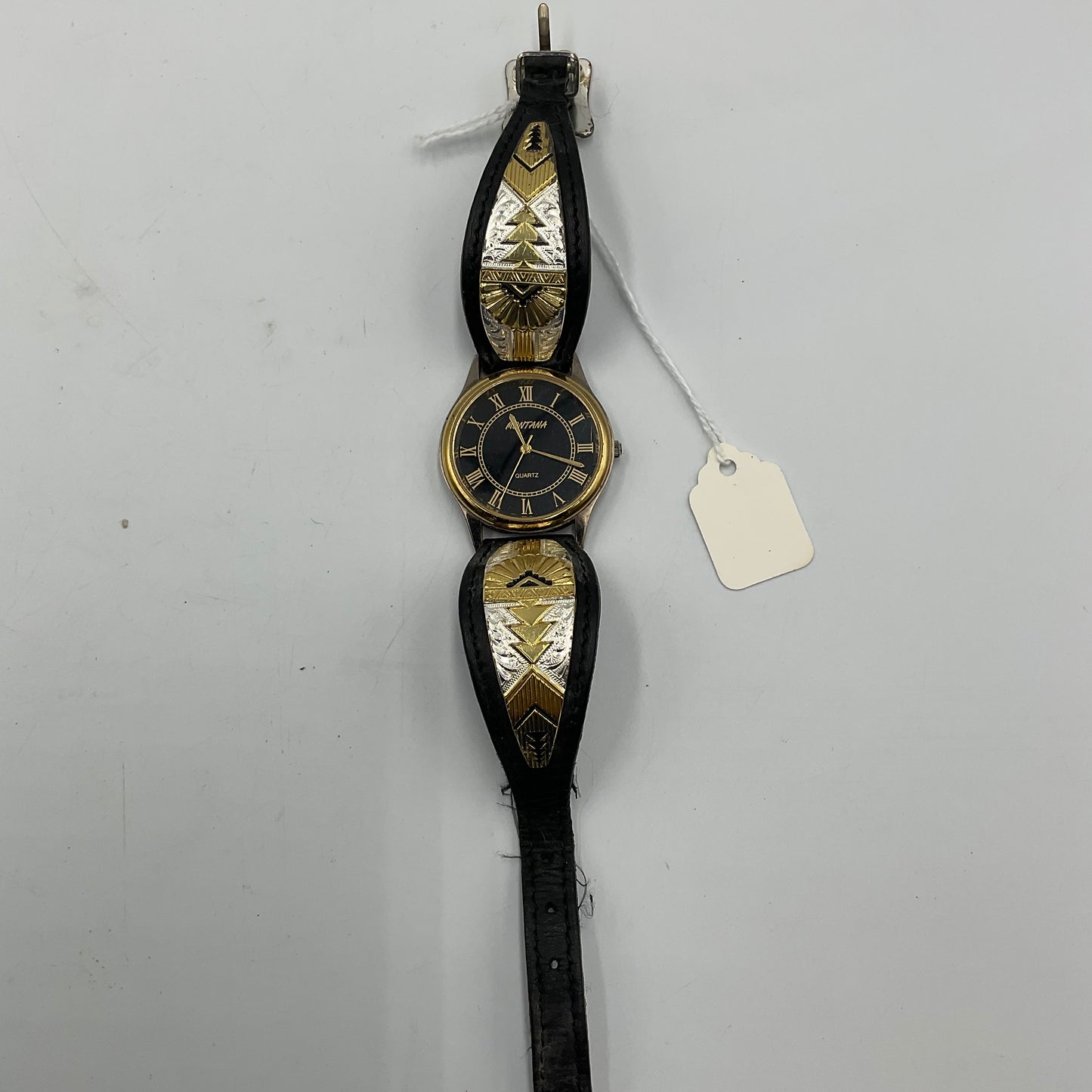 Montana Silversmiths Aztec Silver Gold Black Leather New Battery