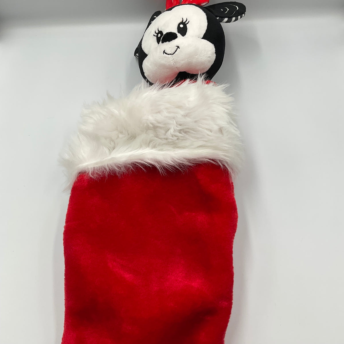 Disney Baby Minnie Mouse Plush Christmas Stocking Red White Holiday