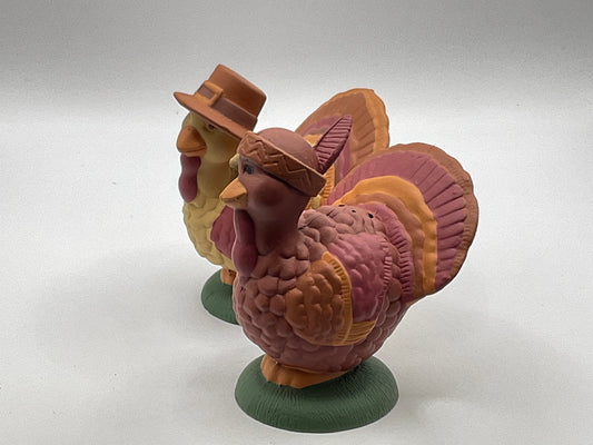 Avon Holiday Gift Turkey Twosome Salt & Pepper Shakers Thanksgiving Fall Autumn Seasonal Home Decor New in Original Box