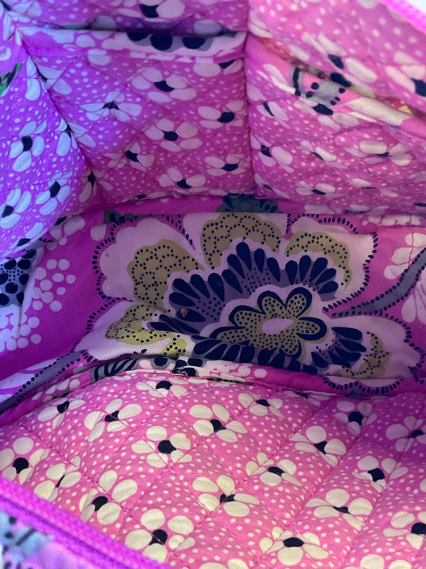 Vera Bradley Pink and Green Floral Flower Print Bag