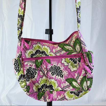 Vera Bradley Pink and Green Floral Flower Print Bag