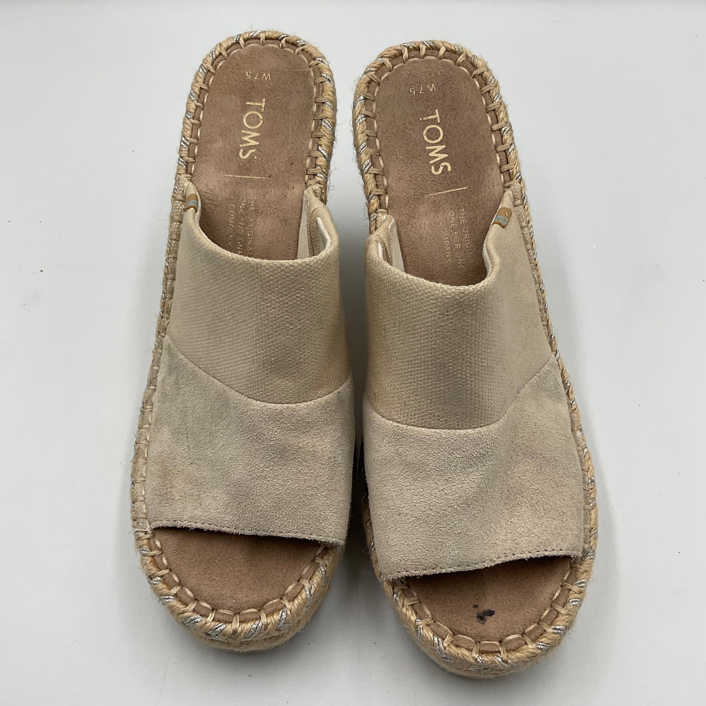 Toms Monica Mule Sandals Beige Size 7.5
