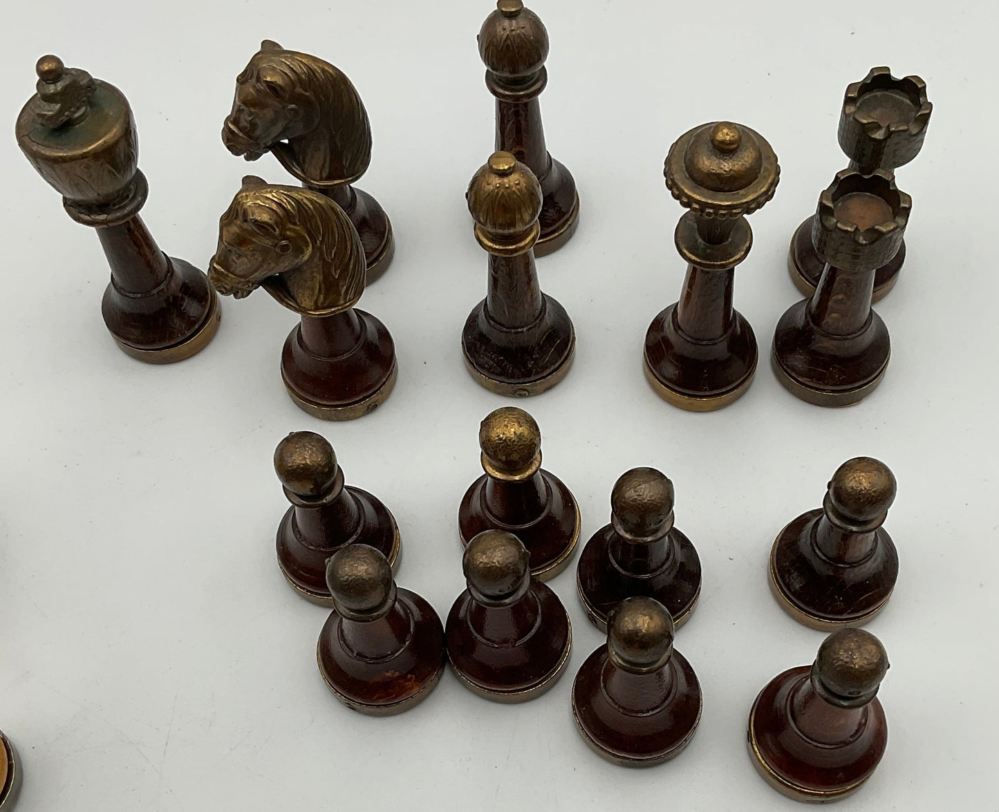 Vintage Chess 32 Pieces Potentially Italfama Firenze Metal and Wood
