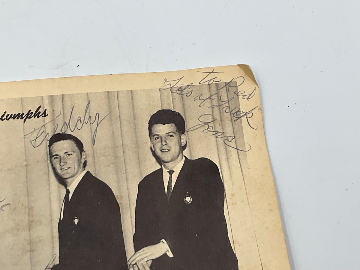The Triumphs Autographed Promo Photo Rare 1960s Texas Gulf Coast Rock N Roll