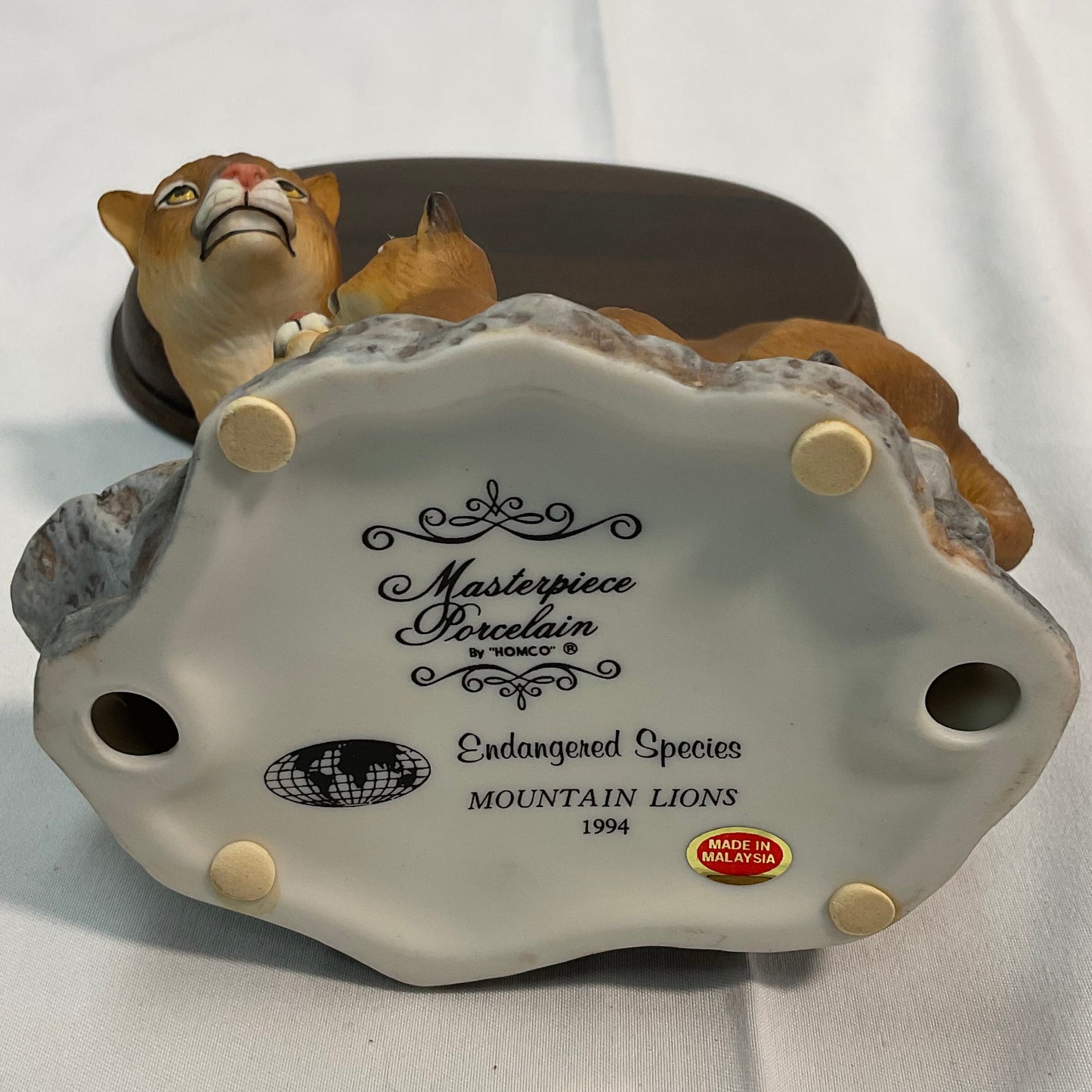 Mountain Lions Vintage 1994 Masterpiece Porcelain Homco Endangered Species Series