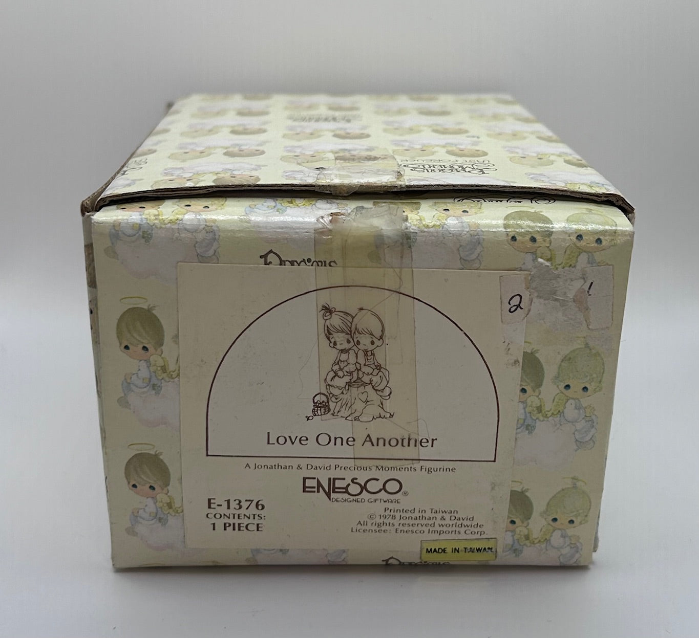 Precious Moments Vintage 1978 Love One Another Hand Painted Porcelain Collectible Figurine Original Box Mint