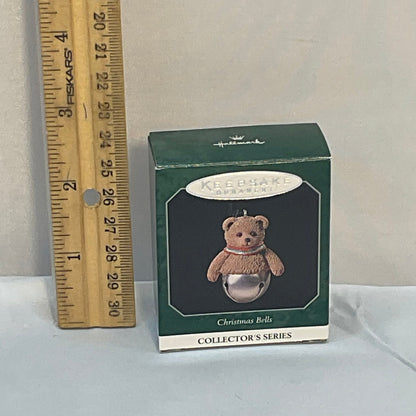Hallmark Keepsake Miniature Ornament Christmas Bells Series 4th 1998 Bear