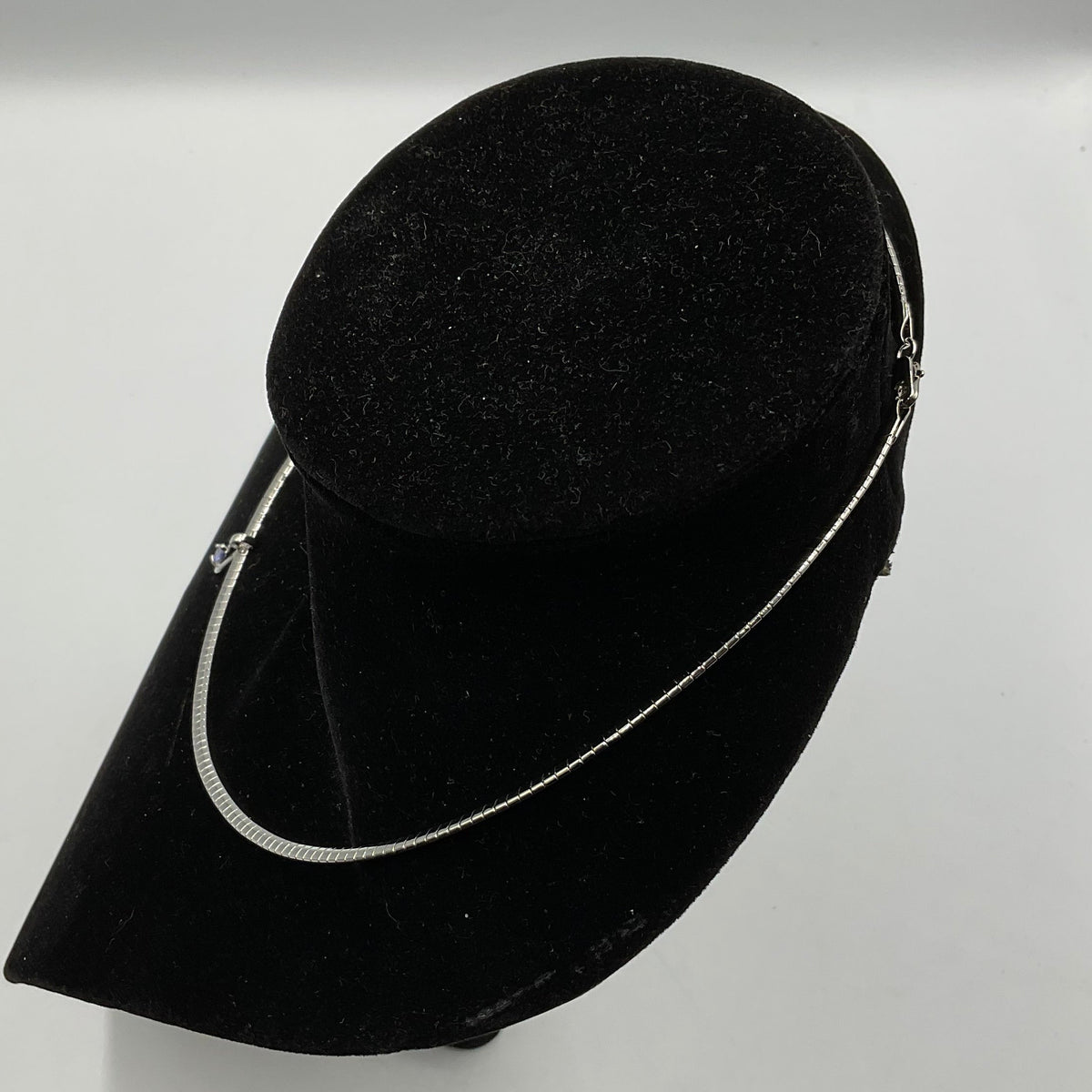 Safi Kilima Slide on Tear Drop Tanzanite Necklace Omega Sterling Silver