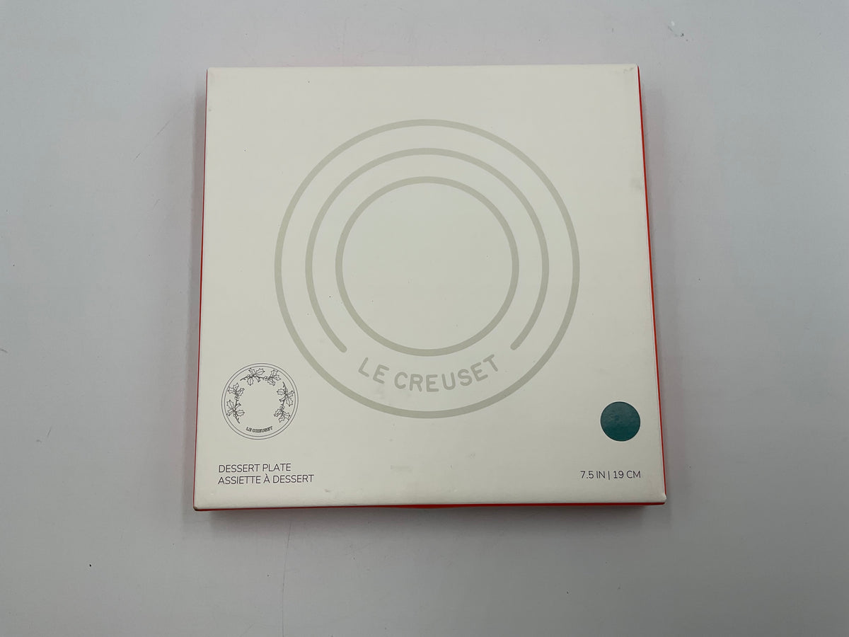Le Creuset 7.5 inch dessert Plate 19cm stoneware dark green