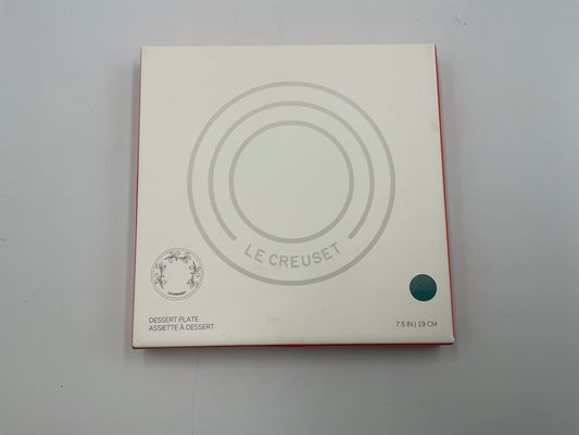 Le Creuset 7.5 inch dessert Plate 19cm stoneware dark green
