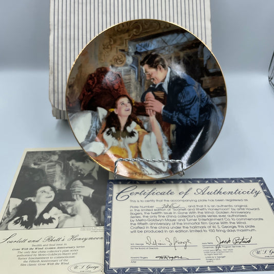 W.L. George Bradford Exchange Scarlett Rhett’s Honeymoon Gone with Wind China Plate