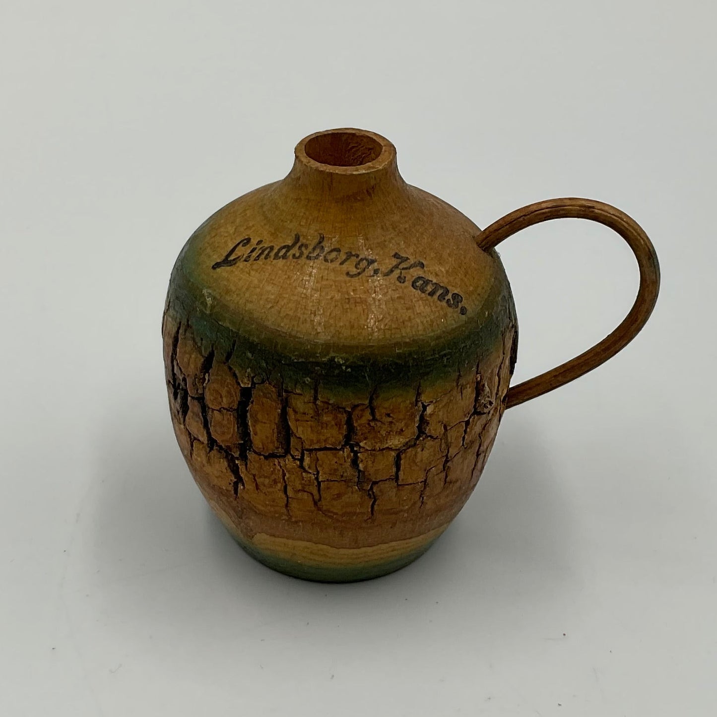 Vintage Small Handmade Wooden Vase