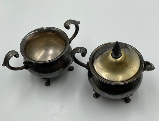 Vintage Sugar Bowl and Creamer Pitcher