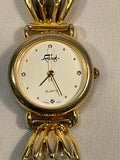 Faberge Quartz Gold Tone and Pearl Style Elegant Woman's Watch Working New Battery