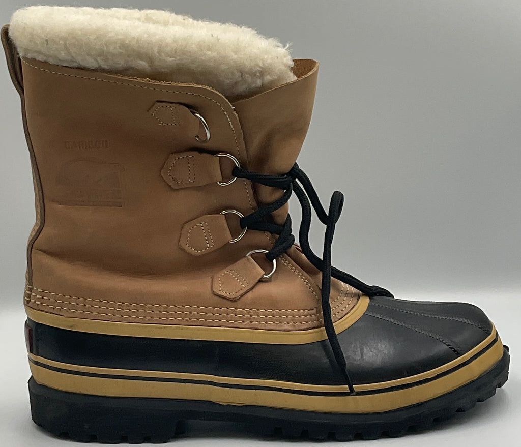 SOREL Caribou Buff Brown Waterproof Winter Snow Boots Size 12