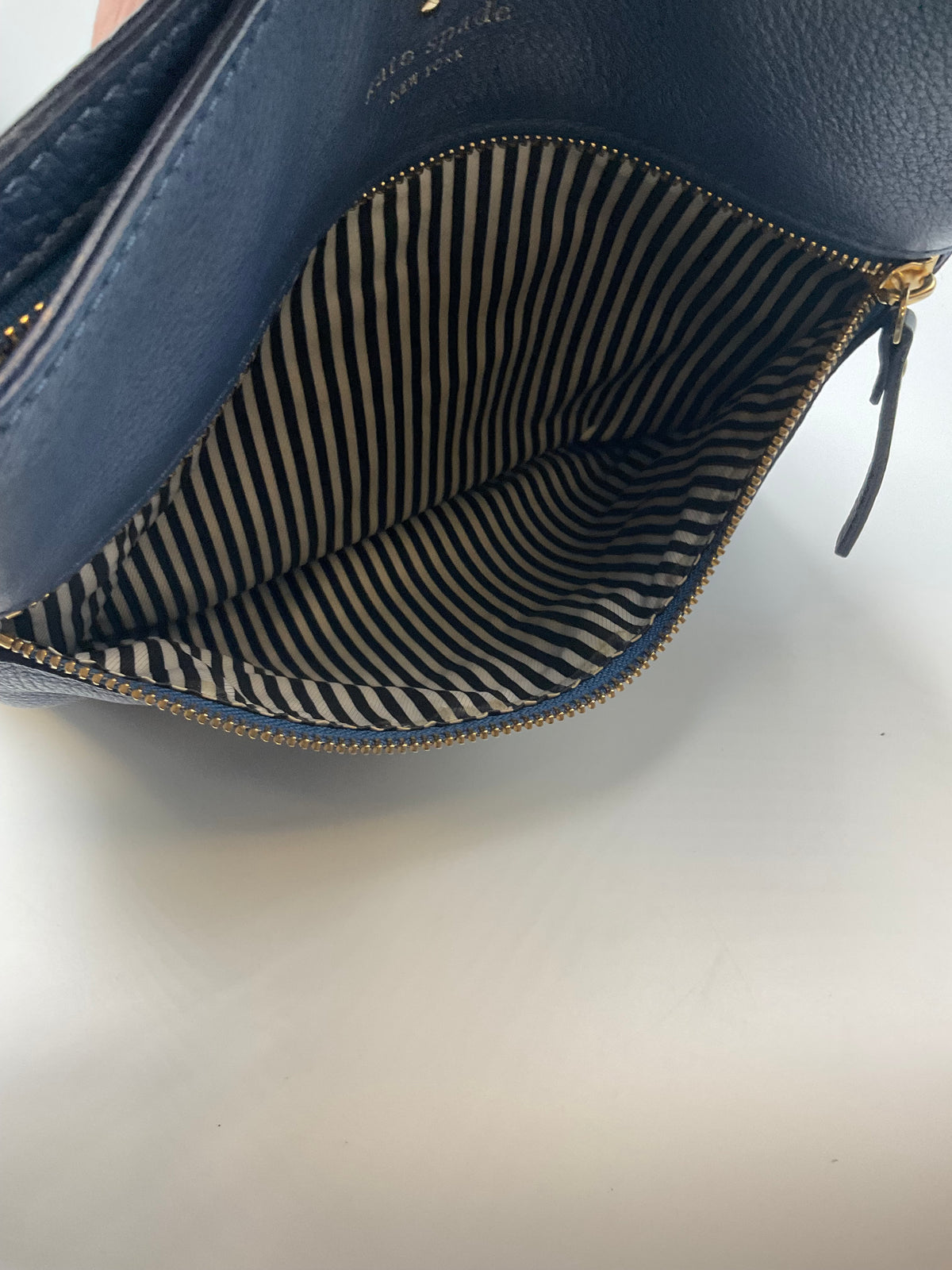 Kate Spade New York Jackson Street Melisse Leather Crossbody Bag in the Horizon Blue (navy) colorway