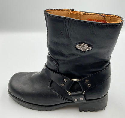 Harley Davidson Women's Leather Boots Medium Black Ashby Size 7 and a Half