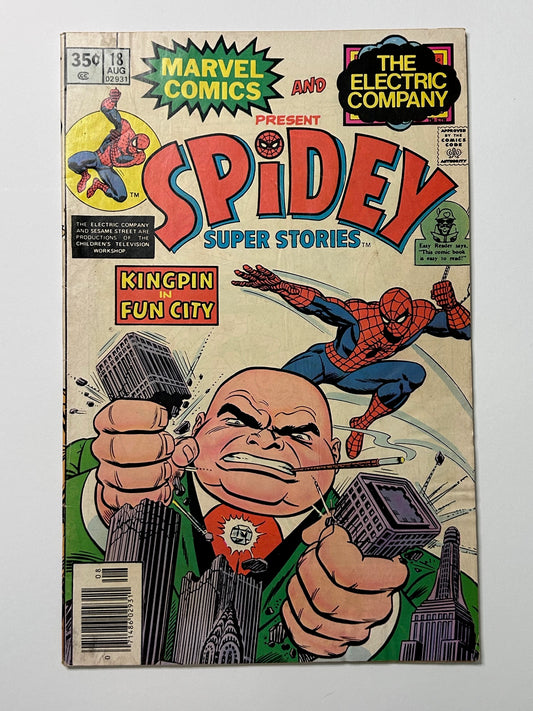 Spider-Man Spidey Super Stories #18 Kingpin in Fun City Vintage 1976 Marvel Comic and Electric Company