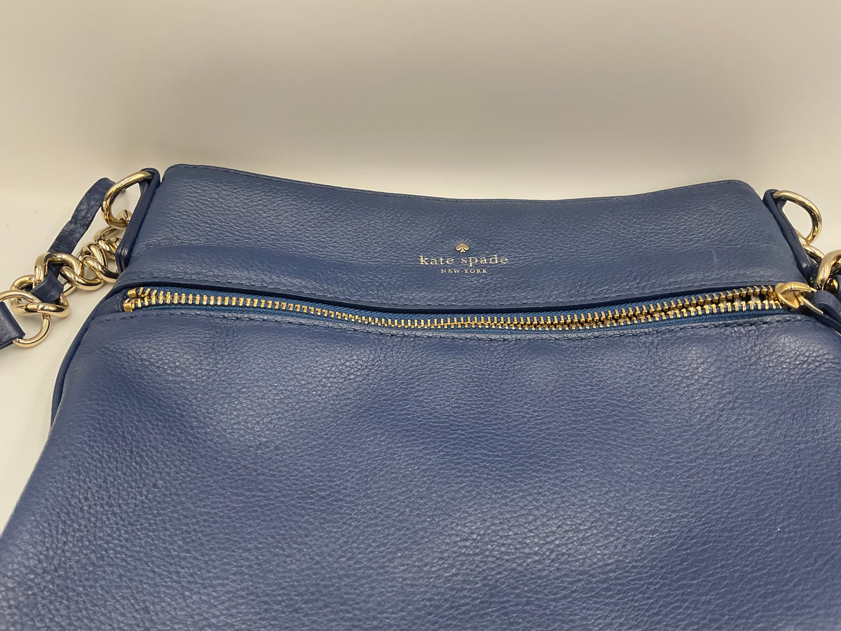 Kate Spade New York Jackson Street Melisse Leather Crossbody Bag in the Horizon Blue (navy) colorway