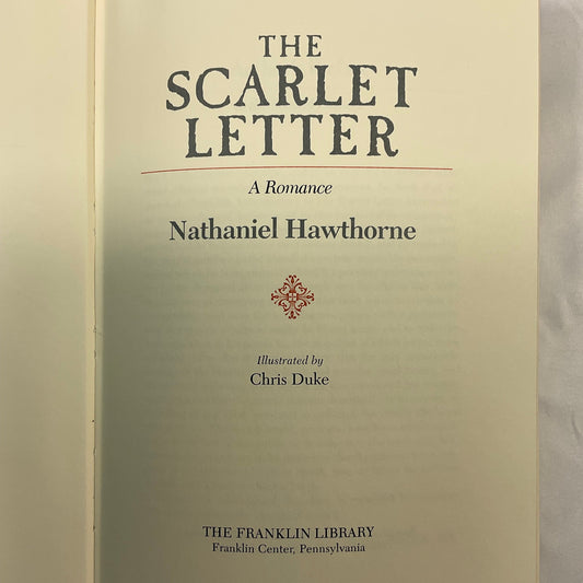 The Scarlet Letter by Nathaniel Hawthorne Vintage 1979 The Franklin Library Leather Bound Hardcover Book