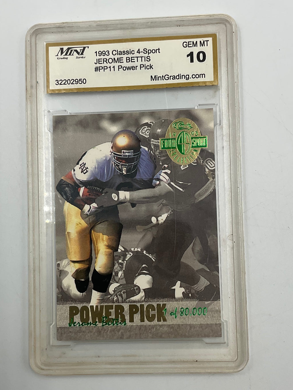 Jerome Bettis Power Pick #PP11 Rookie Card 1993 GEM MT 10 Classic 4 Sport