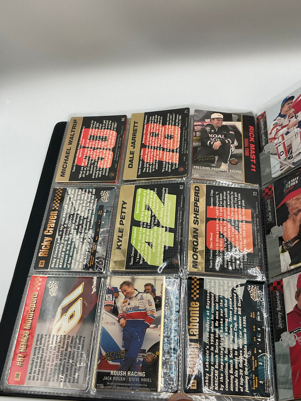 Vintage NASCAR Racing Trading Cards in Binder Album
