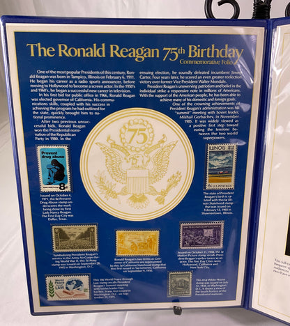 Ronald Reagan 75th Birthday Postal Commemorative Society Stamps and Portrait