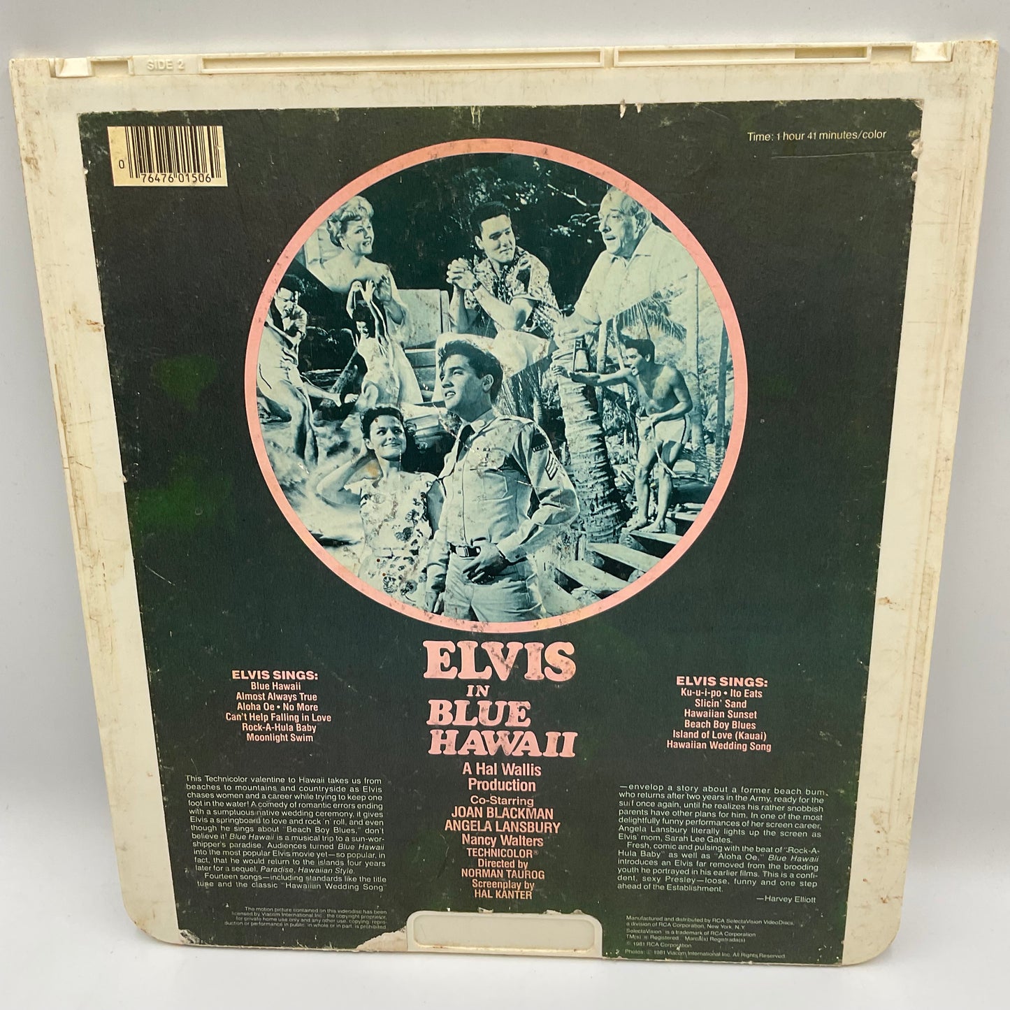 Elvis In Blue Hawaii Vintage RCA SelectaVision Video Disc Untested