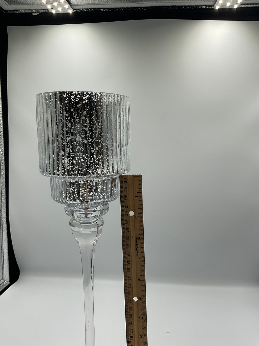 Kirkland home set of 3 glass silver hurricanes