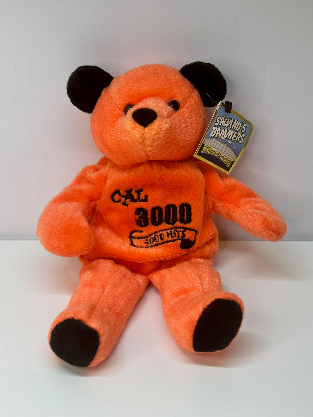 Cal Ripken Jr #d/3000 Limited Edition Commemorative Beanie Bear Orig Tags Drawstring Pouch