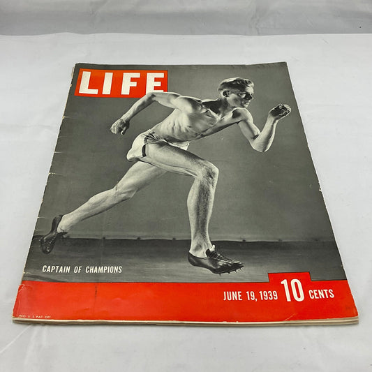 LIFE Magazine Vintage June 19 1939 Captain of Champions 10 Cent Cover Camel Cigarette Advertisement