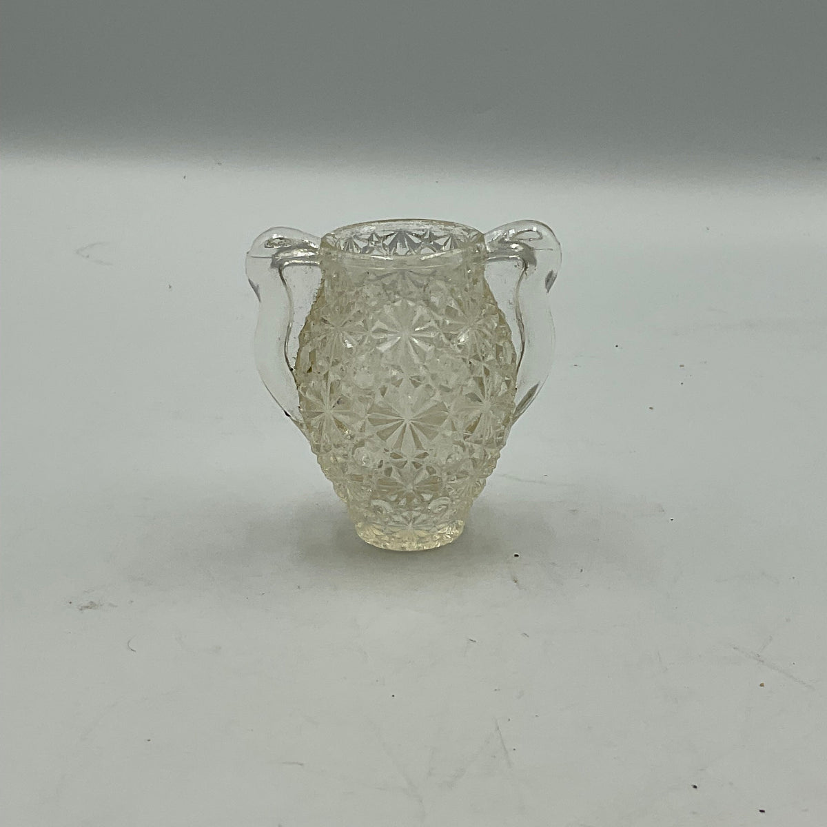 Matched Pressed Glass Toothpick Holders Mini Creamer and Sugar Jar set Clear