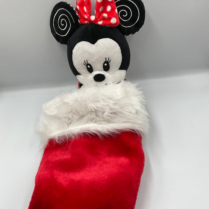 Disney Baby Minnie Mouse Plush Christmas Stocking Red White Holiday