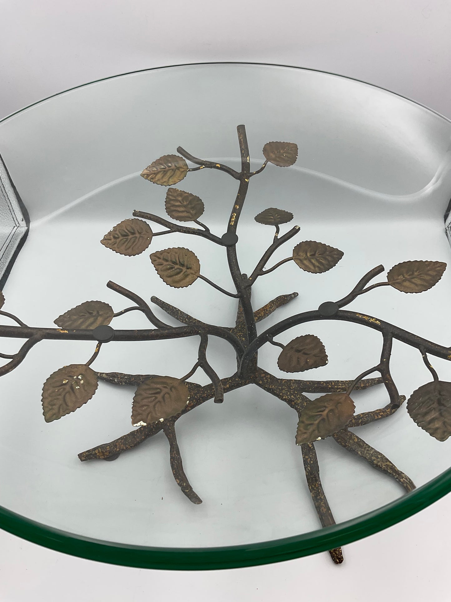Kensington oversized glass bowl with twig and leaves base