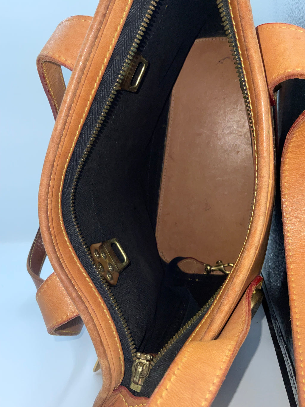 Dooney & Bourke Bag Cabrio Perforated Leather Black Tan Tote